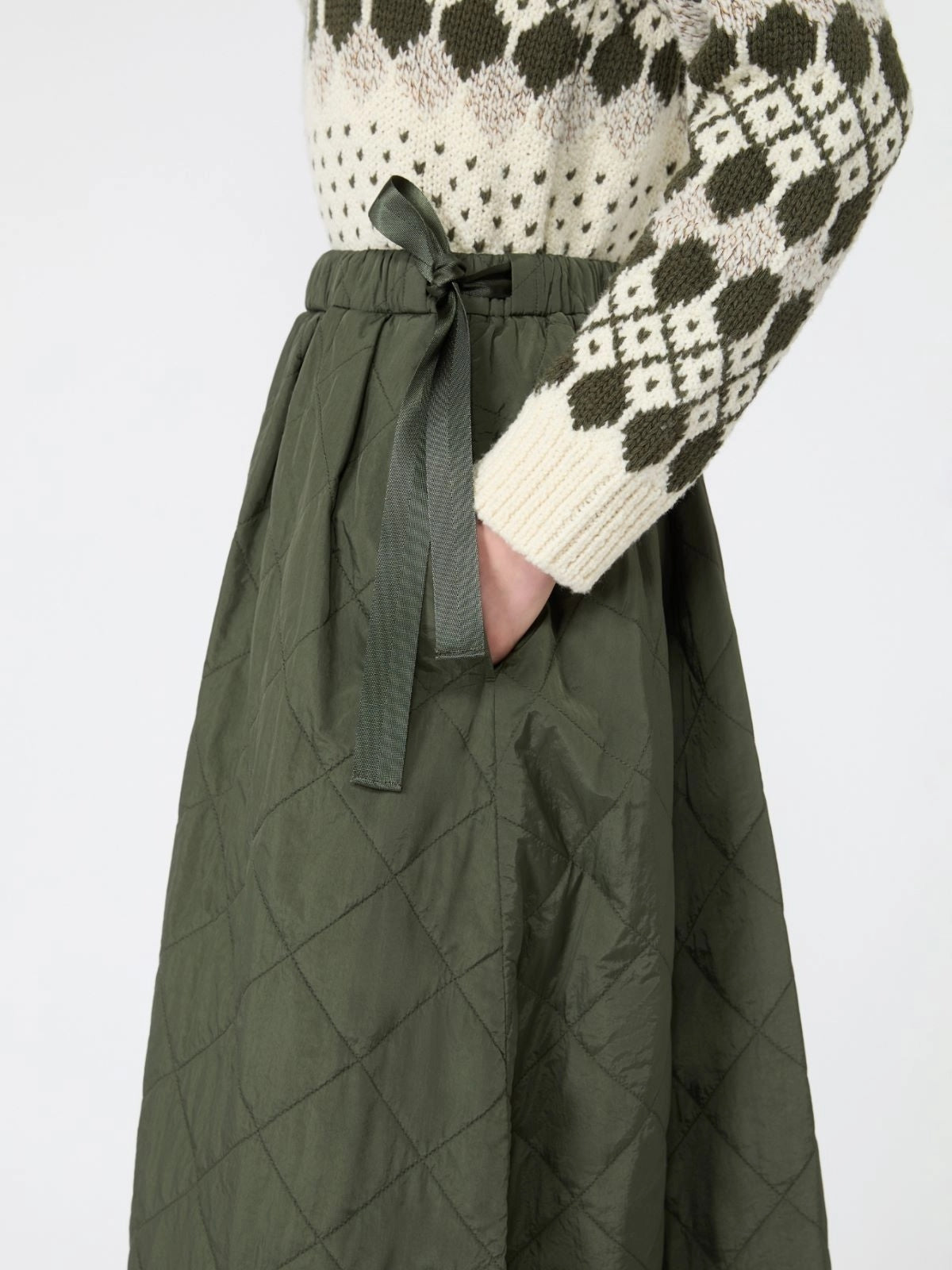 Gonna svasata tela tecnica - VERDE KAKI<BR/> WKDBRIOSE 003 WEEKEND 