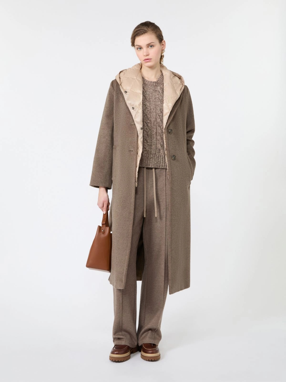 WEEKEND Cappotto lungo in orsetto di lana e alpaca - MARRON GLACE' WKDBRONTE 025 WEEKEND 