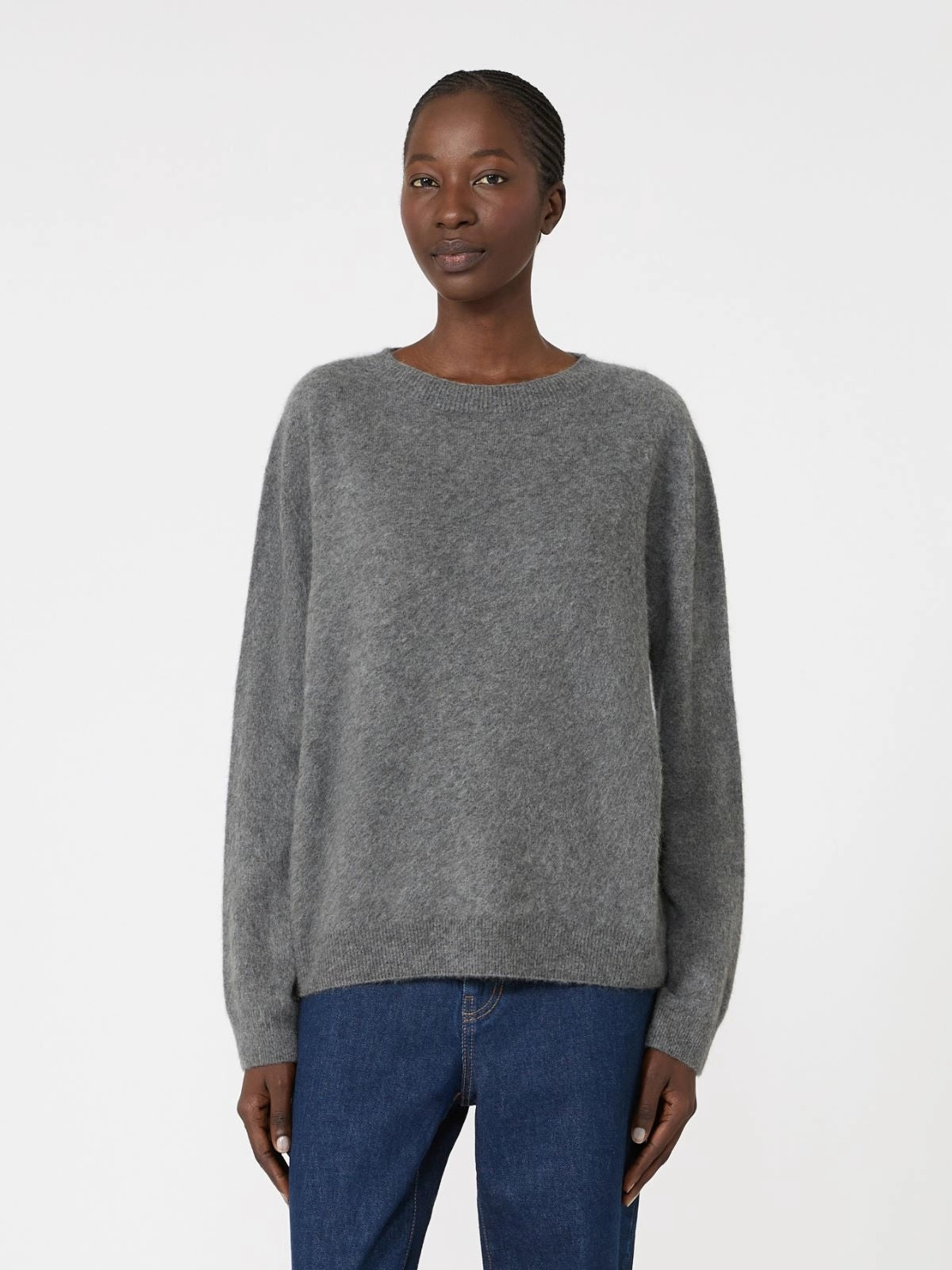 Maglia girocollo in lana e cachemire - GRIGIO SCURO<BR/> WKDECO 003 WEEKEND 