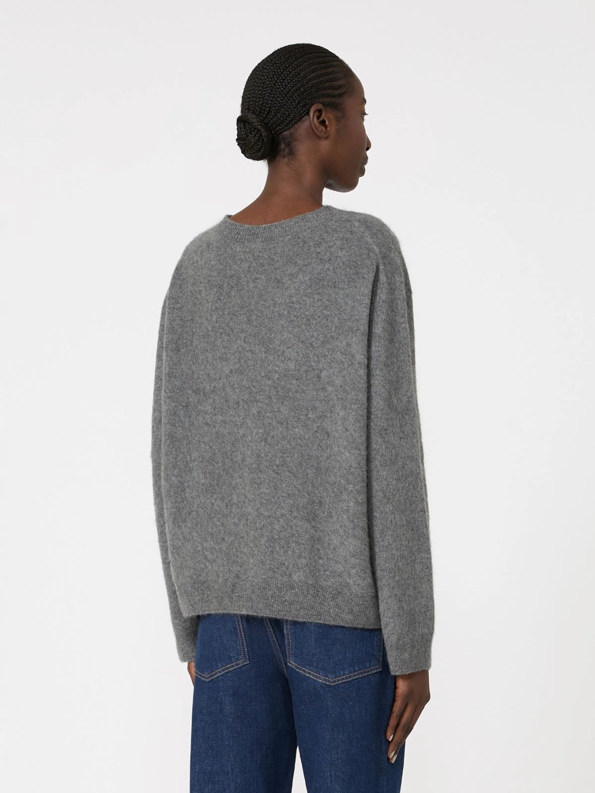 Maglia girocollo in lana e cachemire - GRIGIO SCURO<BR/> WKDECO 003 WEEKEND 