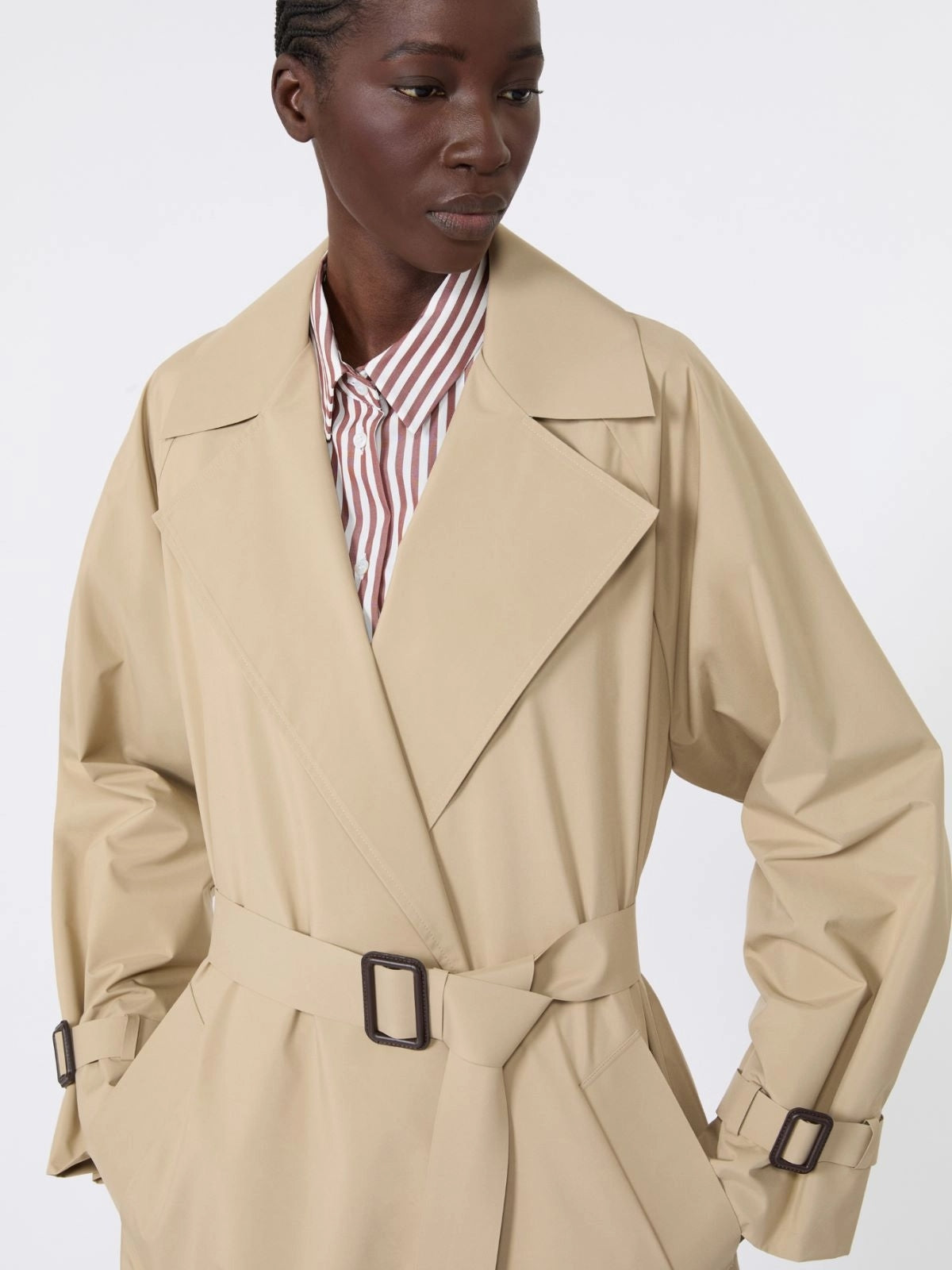 WEEKEND Trench lungo in tela tecnica antigoccia - BEIGE WKDFATTO 001 WEEKEND 