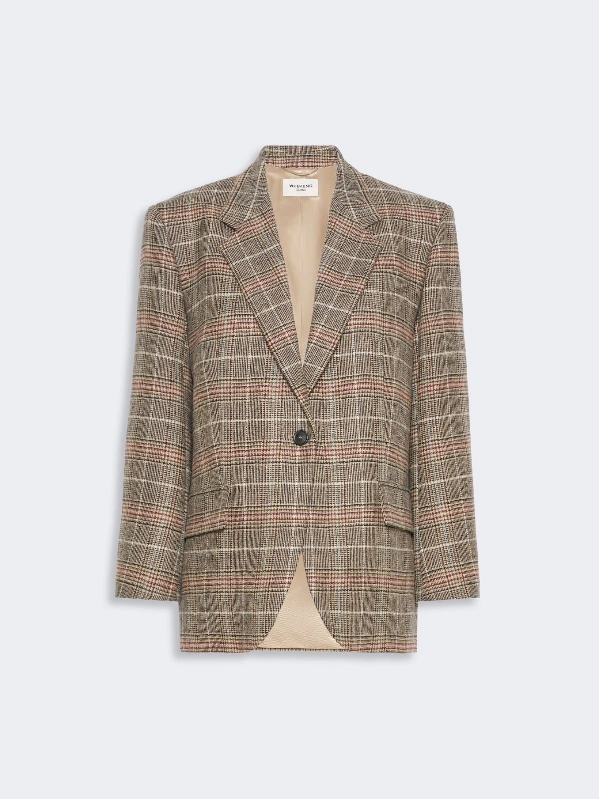 WEEKEND Blazer monopetto in lana Principe di Galles - CAMMELLO<BR/> WKDFEBO 003 WEEKEND 