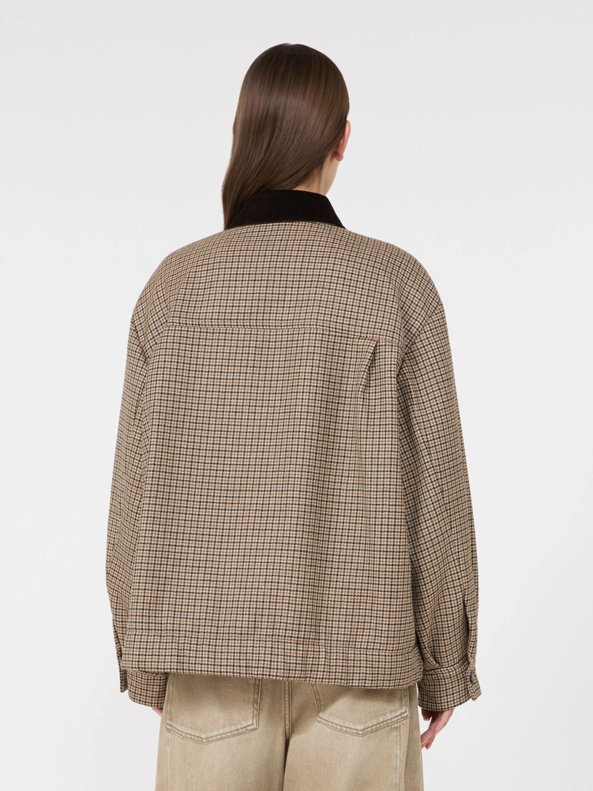 WEEKEND Giacca bomber in lana Pied de Poule - MARRONE<BR/> WKDFESTA 001 WEEKEND 