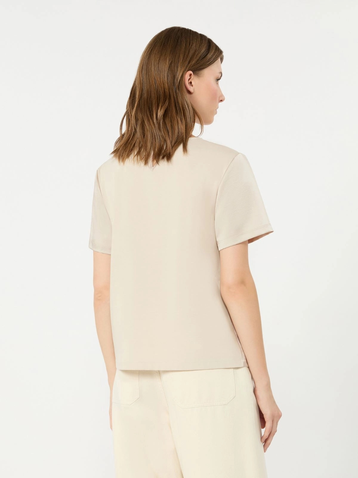 WEEKEND T-shirt girocollo in raso - AVORIO<BR/> WKDGILBERT 001 WEEKEND 