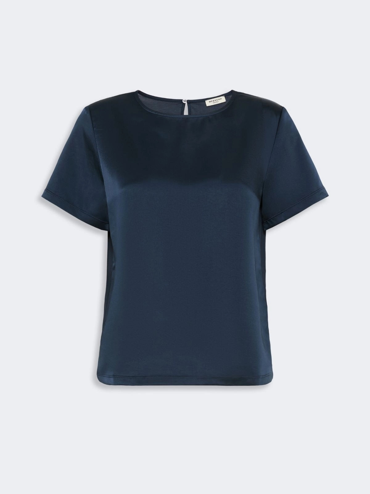 WEEKEND T-shirt girocollo in raso - BLU<BR/> WKDGILBERT 007 WEEKEND 
