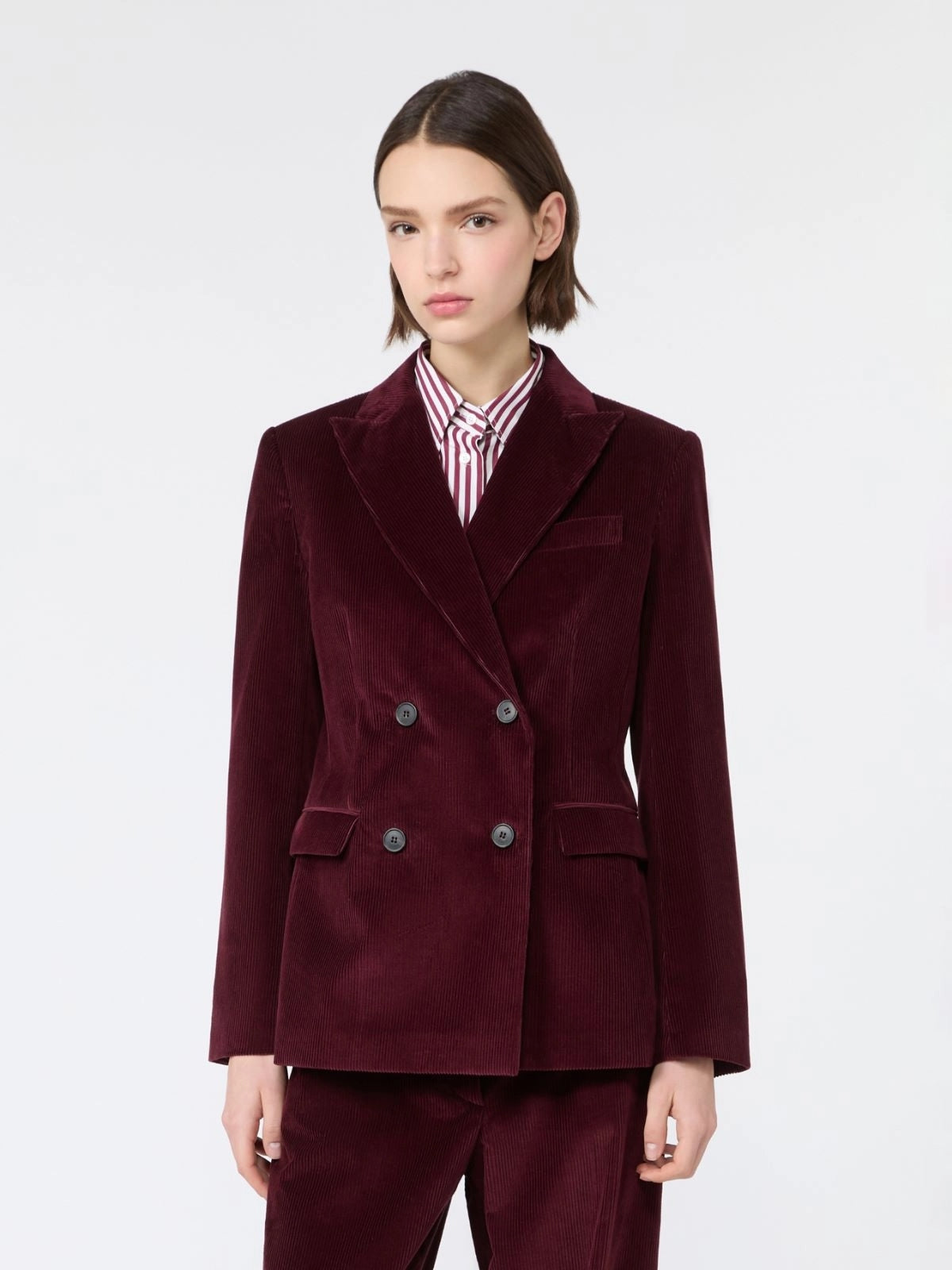 WEEKEND Blazer in velluto di cotone a costine - BORDEAUX<BR/> WKDKATANGA 006 WEEKEND 