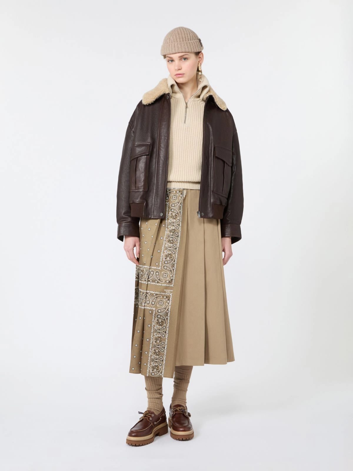 WEEKEND Dolcevita con zip in lana - GHIACCIO<BR/> WKDLASER 008 WEEKEND 