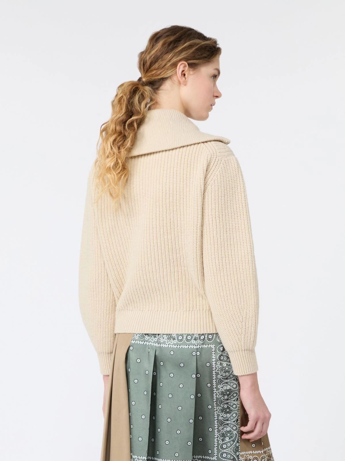 WEEKEND Dolcevita con zip in lana - GHIACCIO<BR/> WKDLASER 008 WEEKEND 