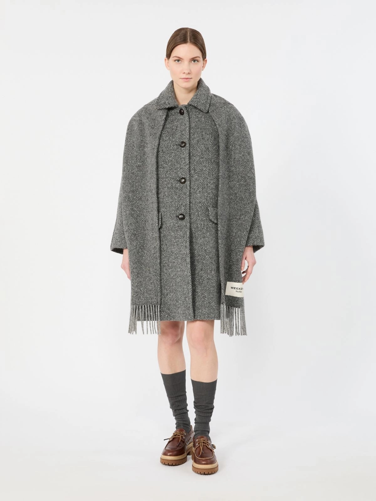 Cappotto in tweed di mista lana - ANTRACITE WKDLATINO 016 WEEKEND 