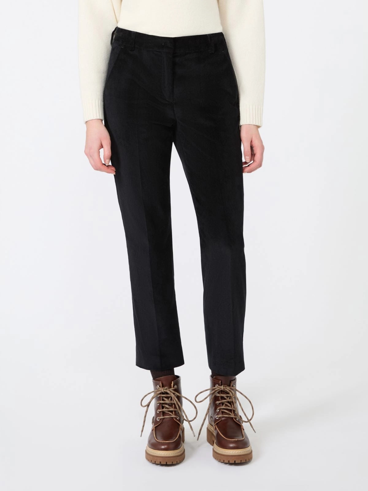 Pantalone crop in velluto di cotone - NERO WKDMARRUCA 002 WEEKEND 