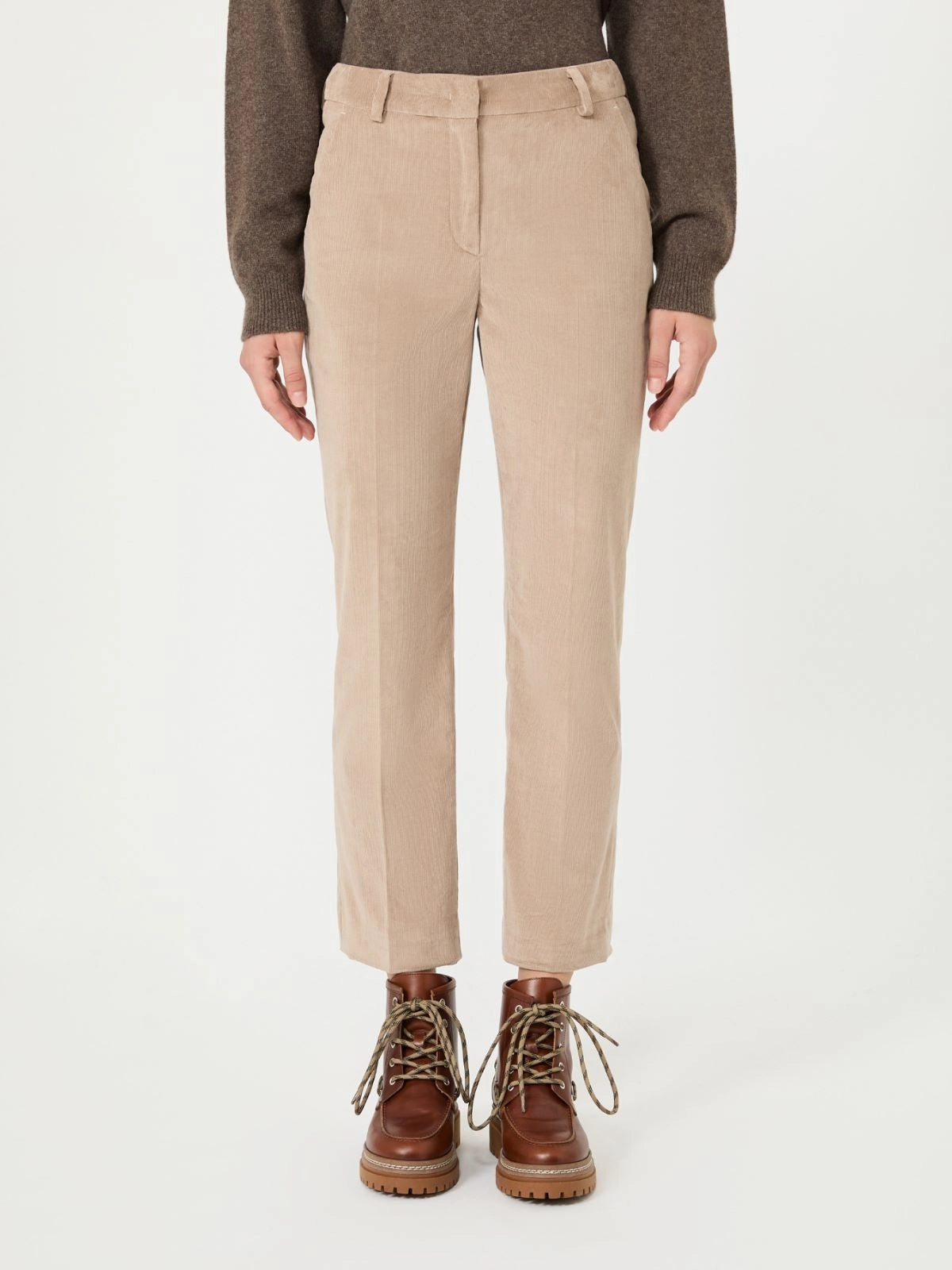 Pantalone crop in velluto di cotone - SABBIA WKDMARRUCA 004 WEEKEND 