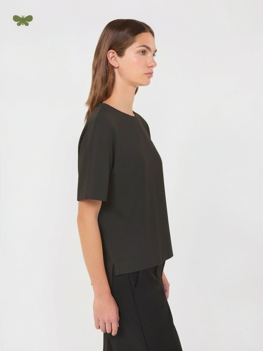 T-shirt in jersey di cotone - Nera WKDMULTID 005 WEEKEND 