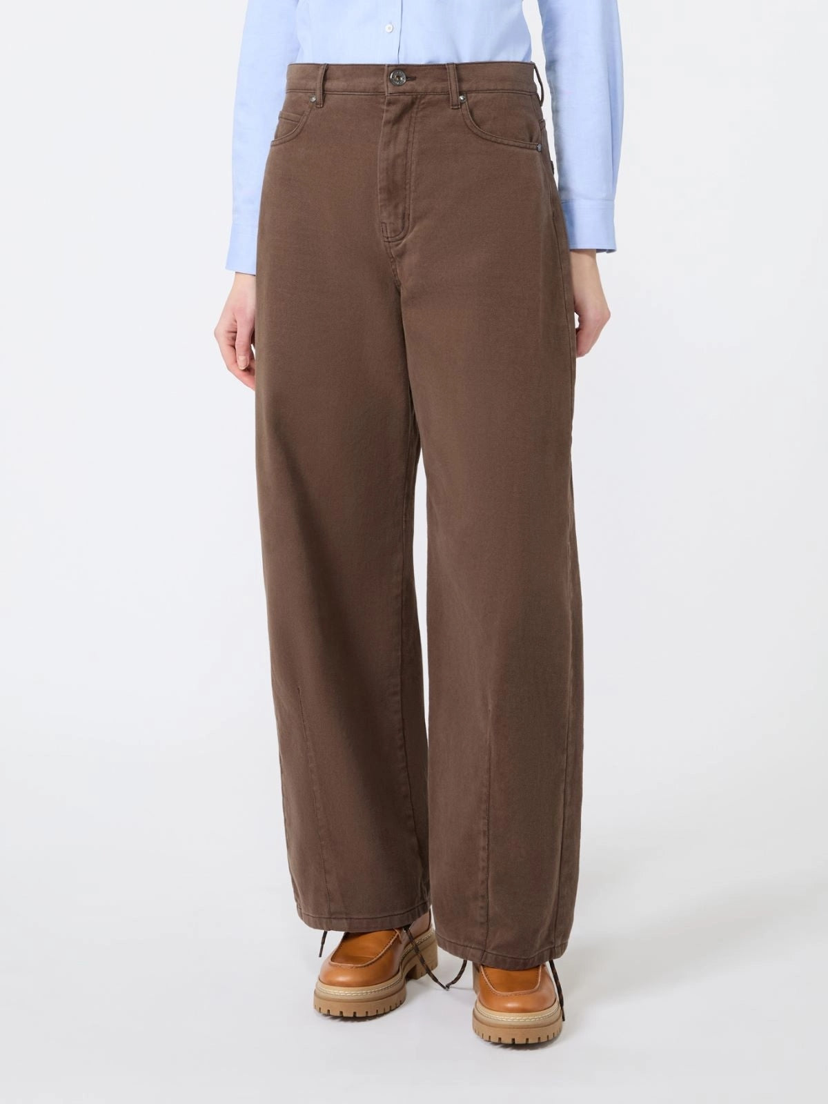 Pantalone in drill di cotone - MARRONE<BR/> WKDORDINE 003 WEEKEND 