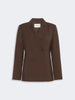 Blazer in tela di lana - MARRONE SCURO