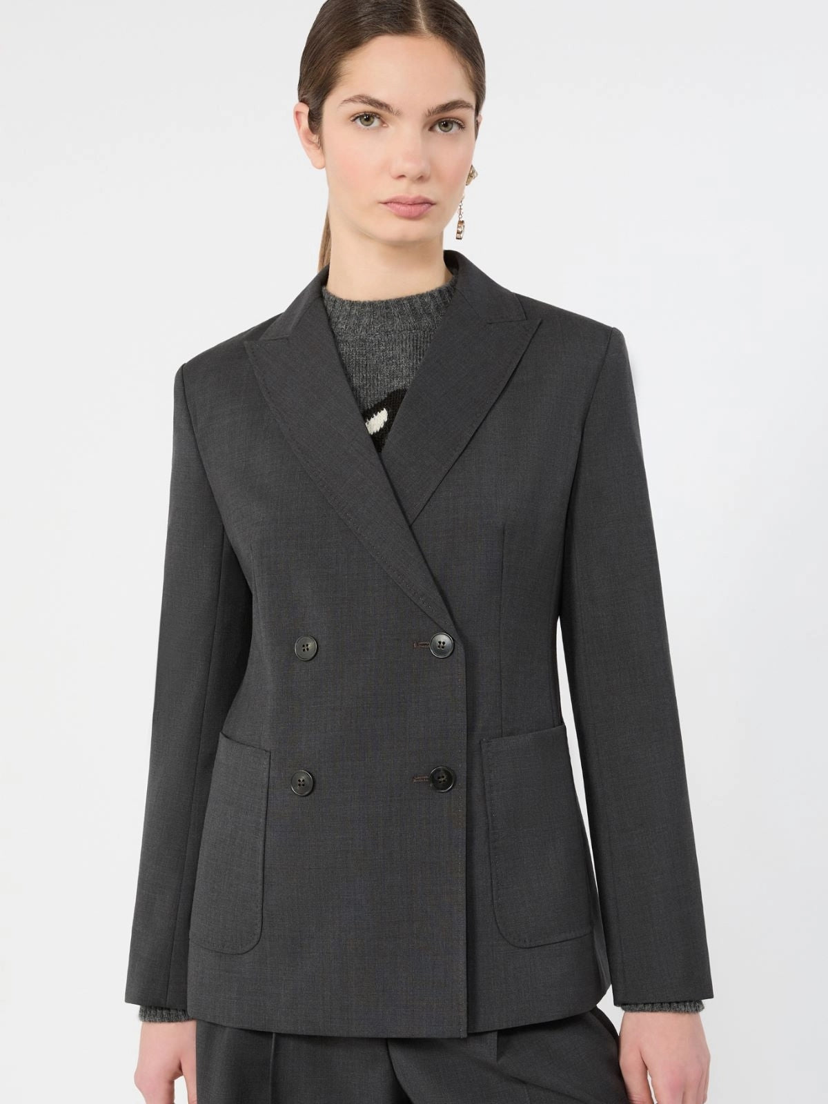 WEEKEND Blazer in tela di lana - ANTRACITE<BR/> WKDORNATI 015 WEEKEND 