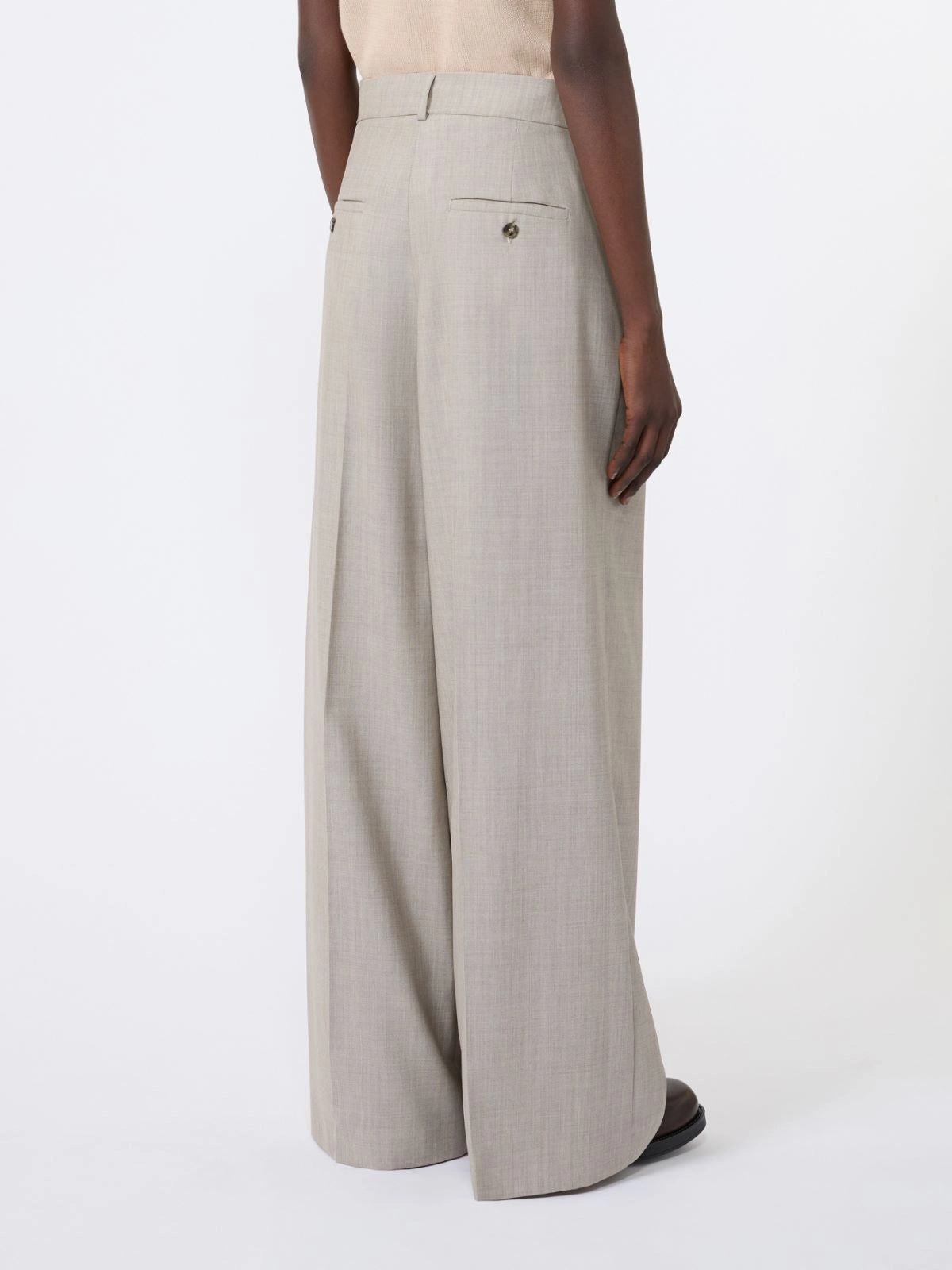 WEEKEND Pantalone wide leg in tela di lana - NOCCIOLA WKDOVVIO 001 WEEKEND 