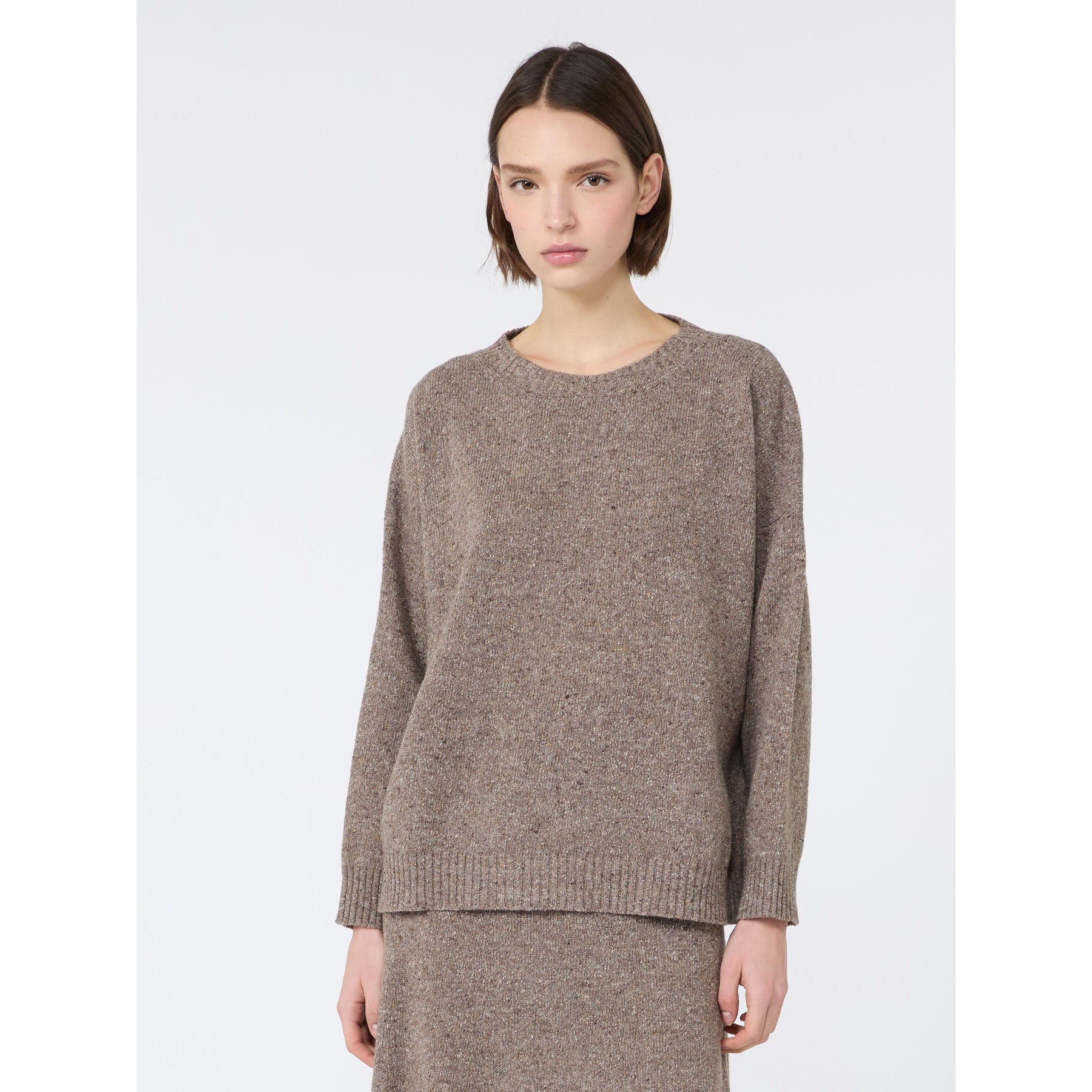 WEEKEND Maglia in mista lana e seta effetto tweed - Noce WKDPALCHI 005 WEEKEND 
