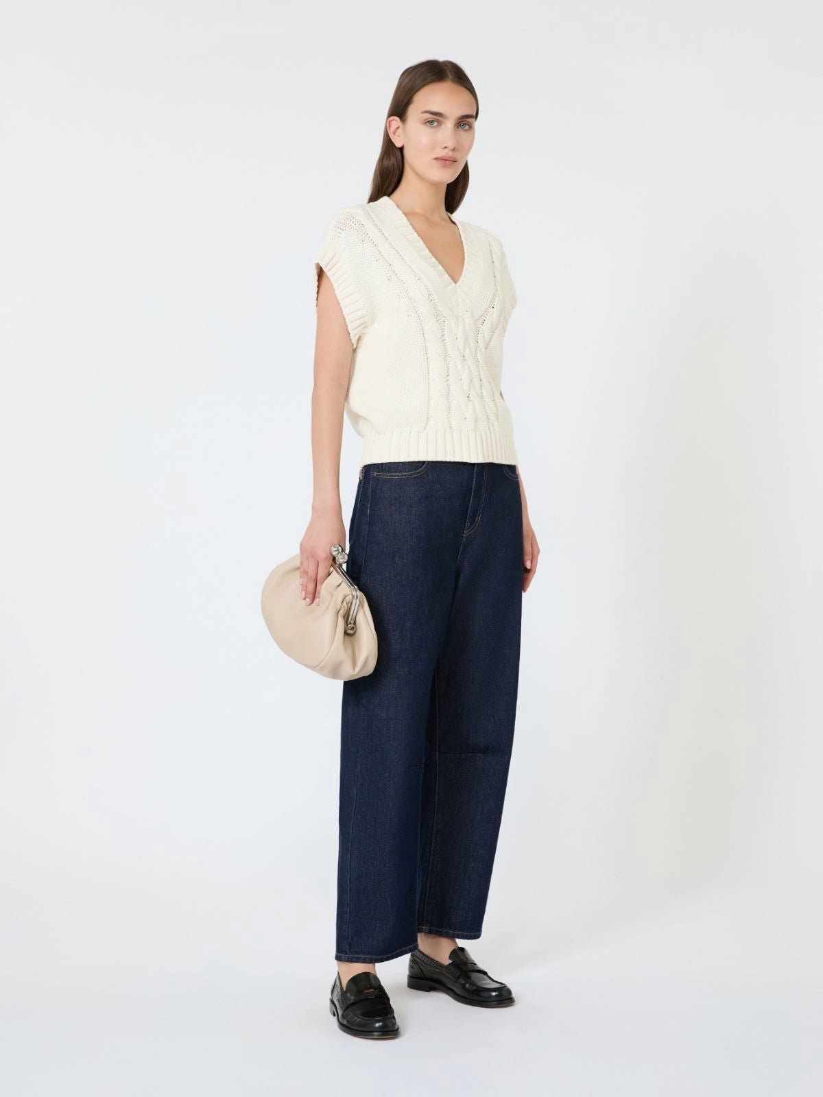 WEEKEND Gilet in filato di cotone - ECRU WKDPASCIA 001 WEEKEND 