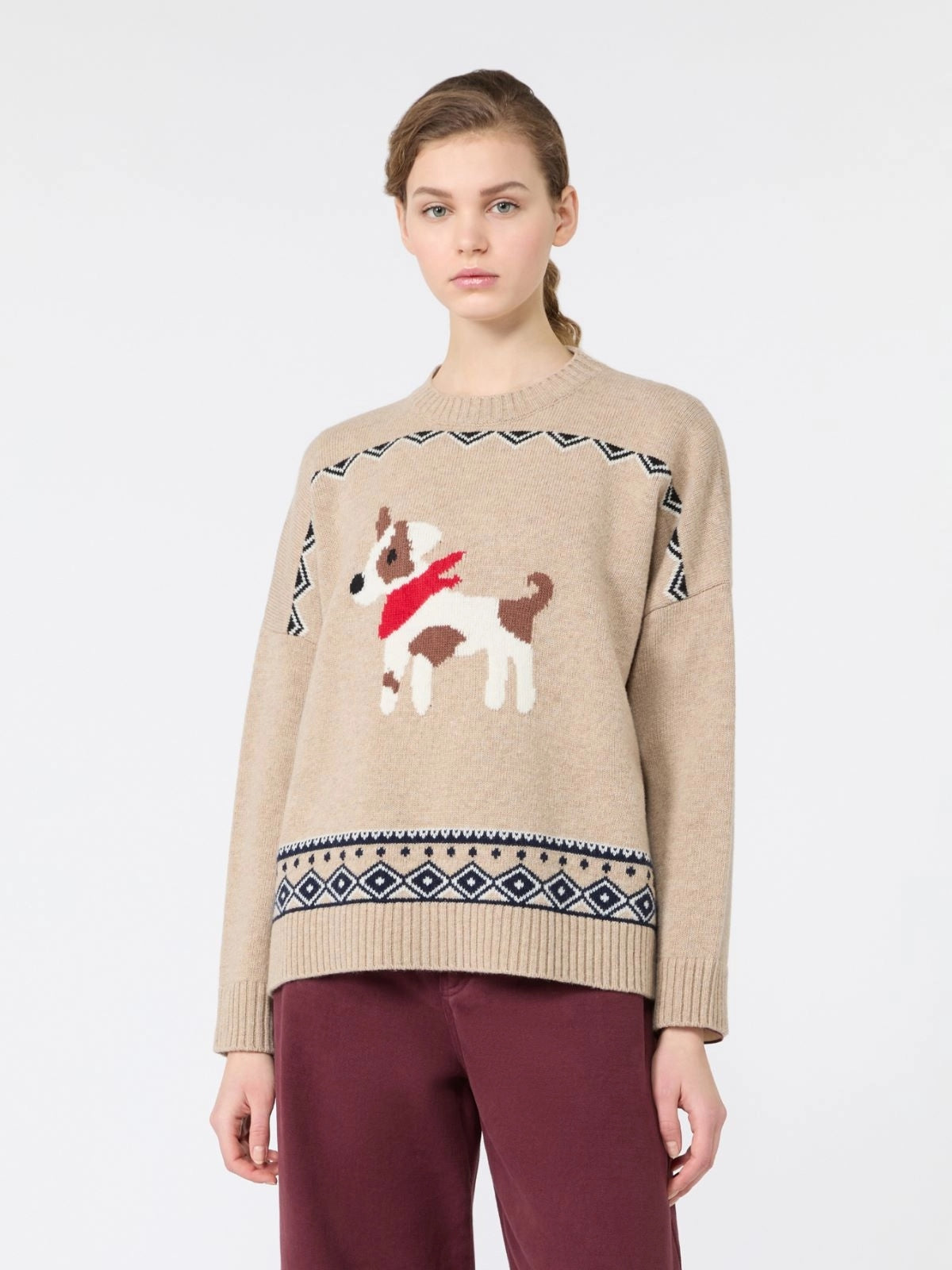 WEEKEND Maglia ampia in lana jacquard - SABBIA WKDPAVIDI 008 WEEKEND 