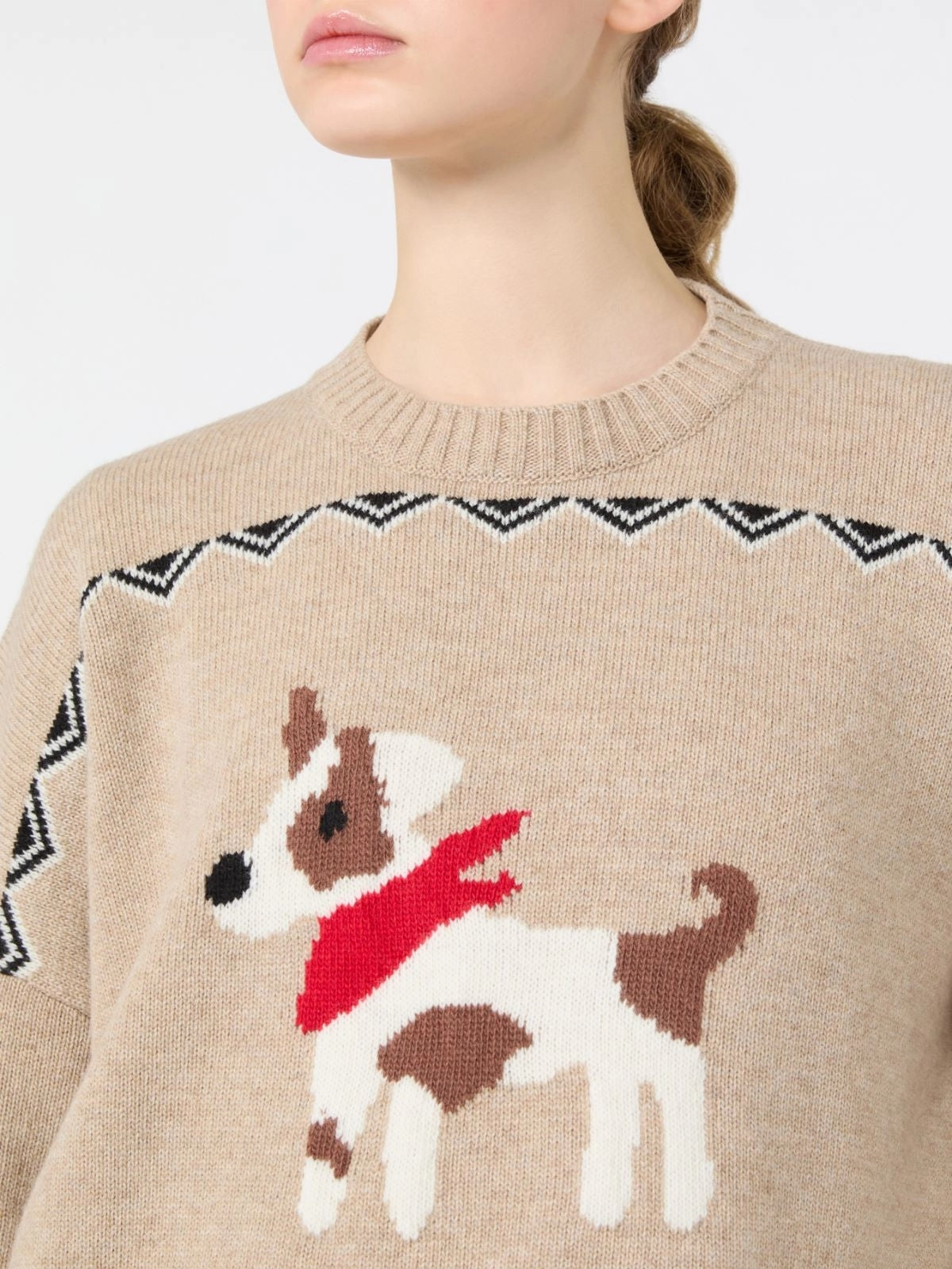 WEEKEND Maglia ampia in lana jacquard - SABBIA WKDPAVIDI 008 WEEKEND 