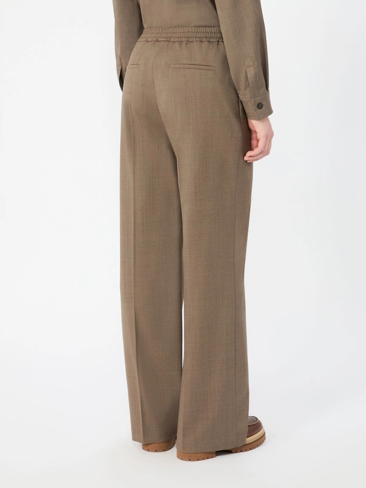 WEEKEND Pantalone in batavia di lana stretch - MARRON GLACE' WKDPETRA 001 WEEKEND 