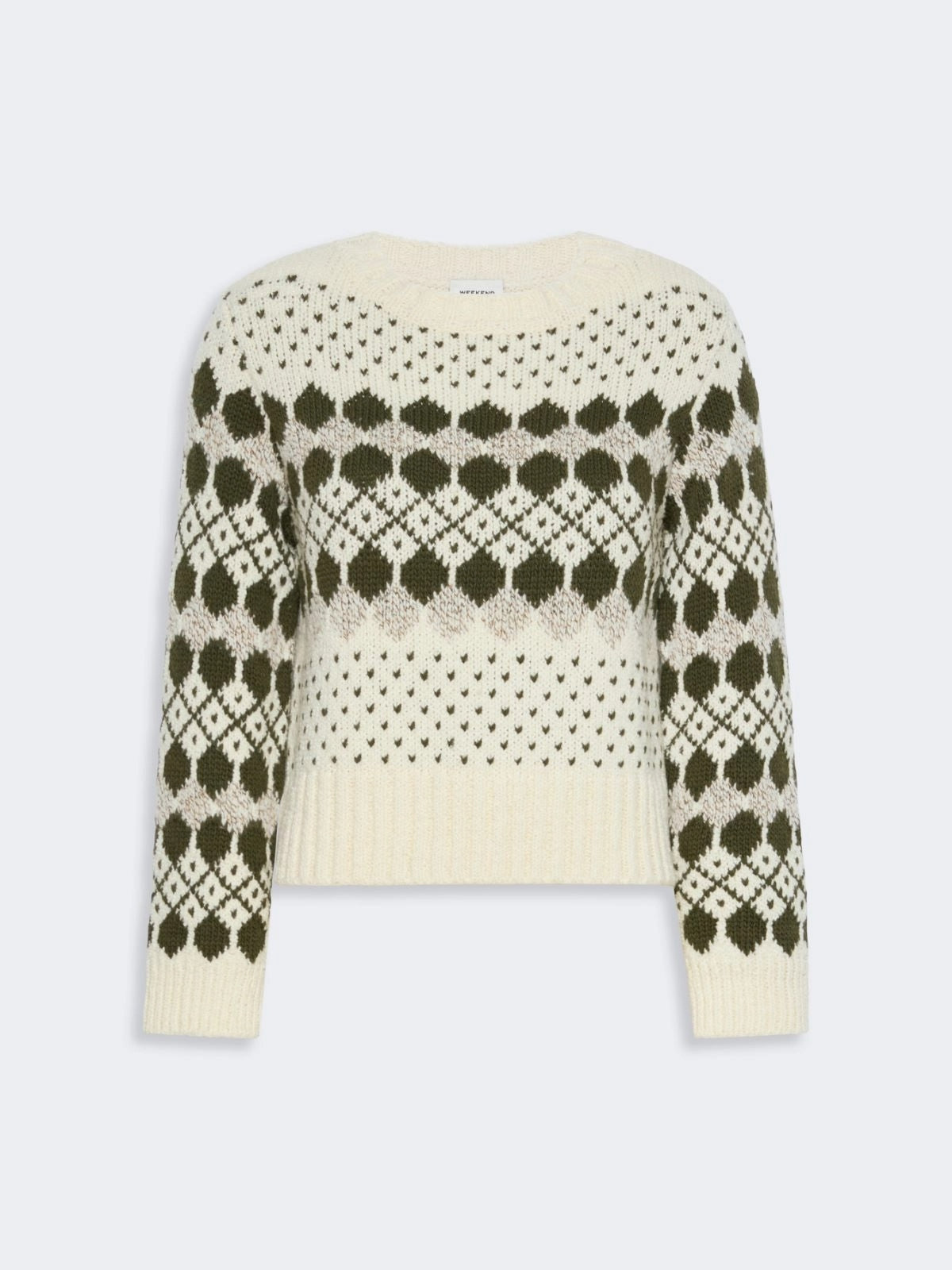 WEEKEND Maglia in lana e cachemire jacquard - VERDE KAKI WKDRANCH 001 WEEKEND 