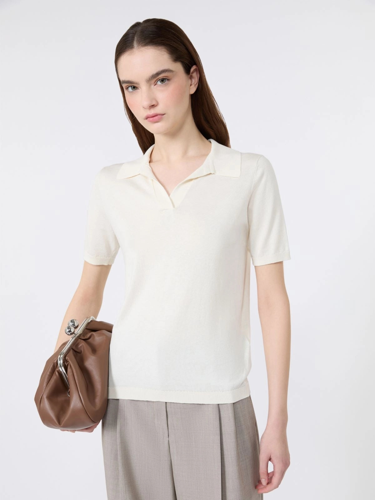 WEEKEND Maglia in filato di seta e cotone - ECRU WKDRONCOLO 001 WEEKEND 