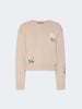 WEEKEND Cardigan in filato di cotone con intarsi - SABBIA