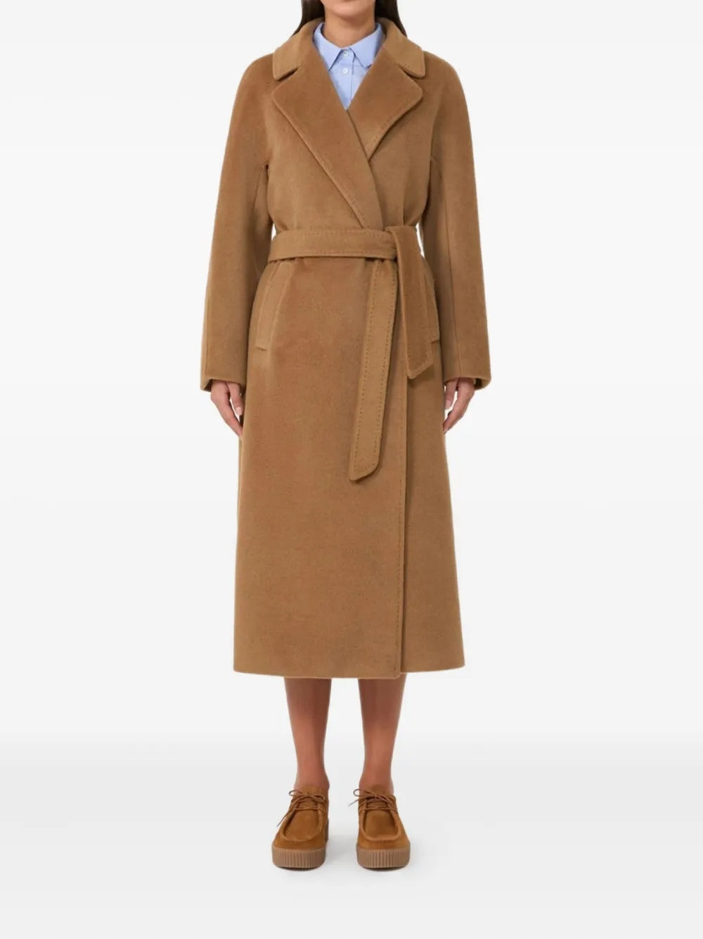 Cappotto in orsetto di lana e alpaca - Cammello WKDTEMPERA 026 WEEKEND 