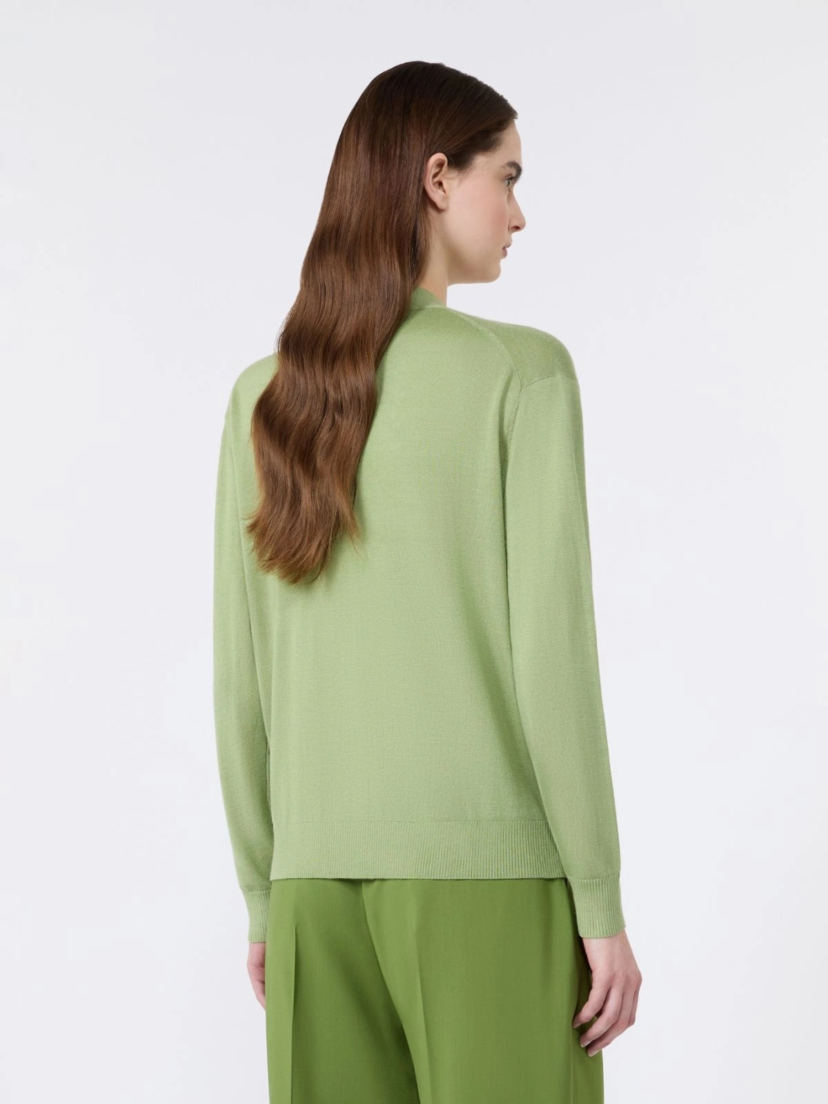 WEEKEND Cardigan a V in lana, seta e cachemire - VERDE WKDTORRE 004 WEEKEND 