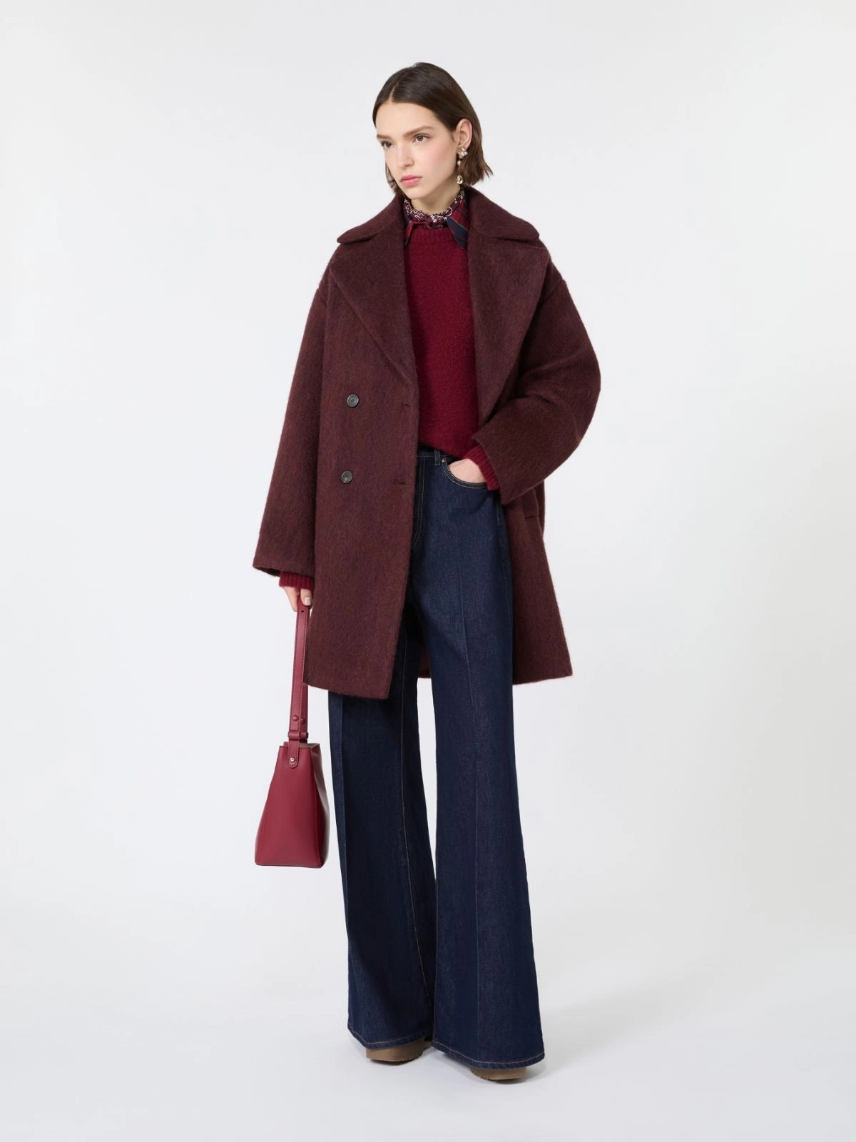 WEEKEND Maglia in mista alpaca e lana - BORDEAUX<BR/> WKDTUONO 011 WEEKEND 