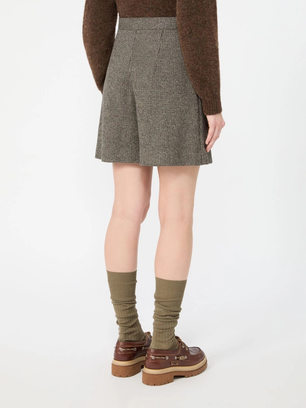 WEEKEND Gonna pantalone corta in jersey micro jacquard - MARRONE WKDVETTA 002 WEEKEND 