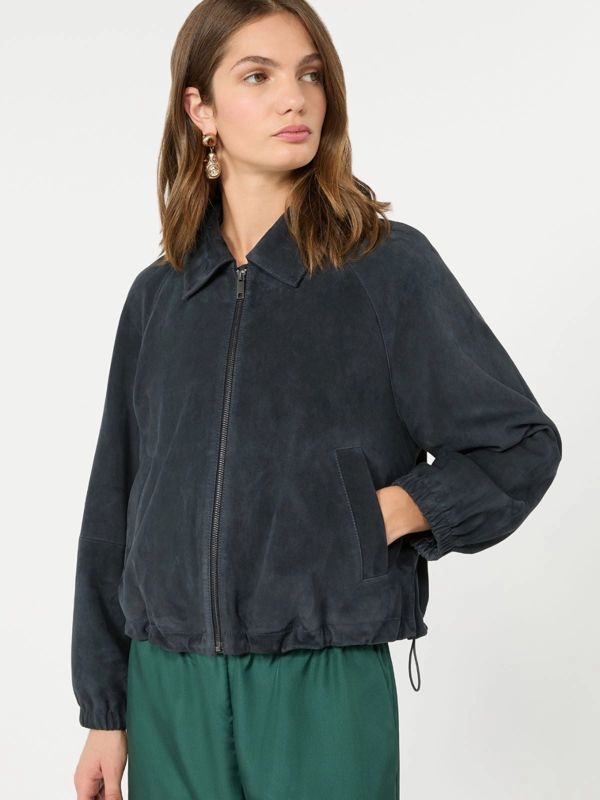 WEEKEND Giacca in suede - BLU<BR/> WKDZUPPA 003 WEEKEND 