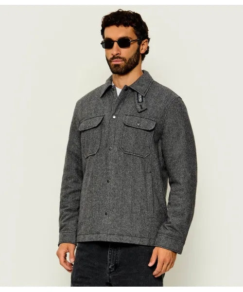 Giacca a camicia Alaskan a quadri imbottita in misto lana italiana riciclata<BR/> CFWOOS2018MBUT3046 163 WOOLRICH 