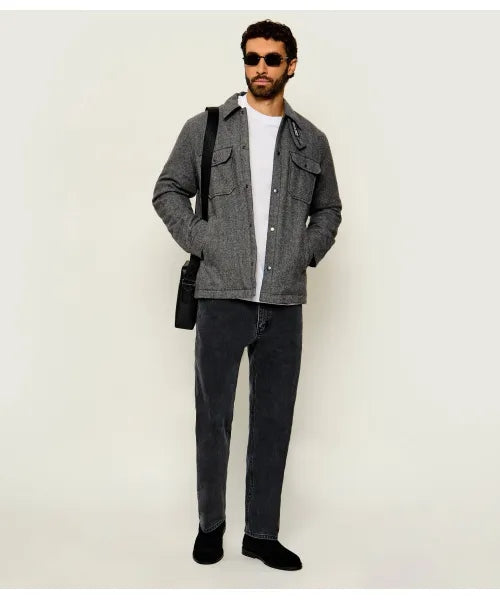 Giacca a camicia Alaskan a quadri imbottita in misto lana italiana riciclata<BR/> CFWOOS2018MBUT3046 163 WOOLRICH 