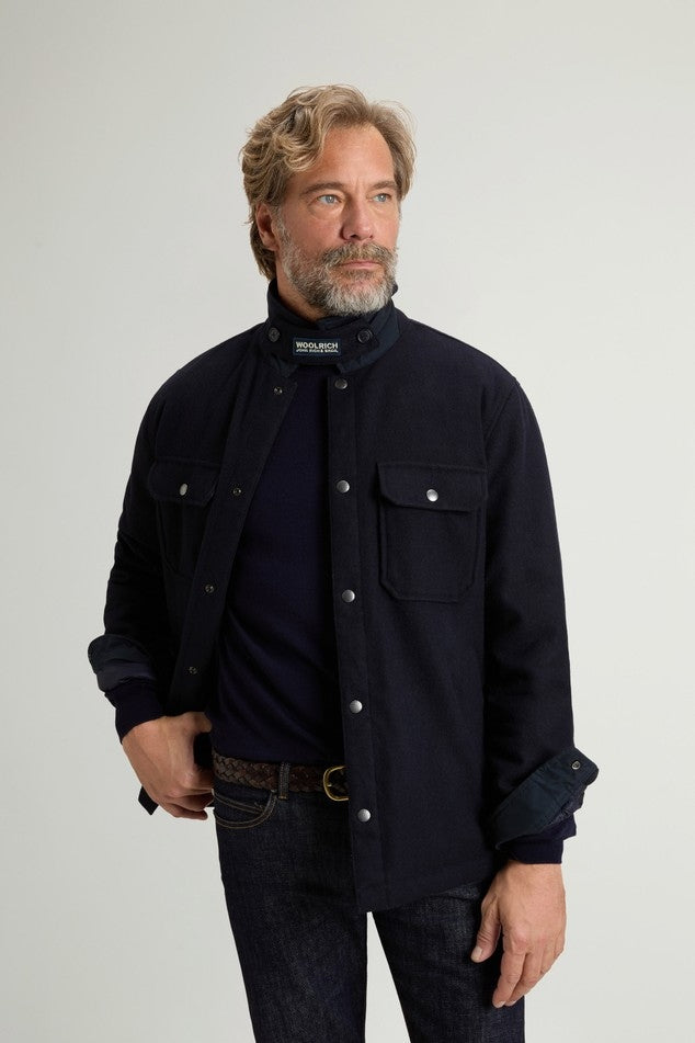 Giacca a camicia Alaskan imbottita in misto lana italiana Melton riciclata CFWOOS2045MBUT3190 3989 WOOLRICH 