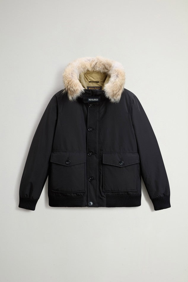 Bomber Polar in Ramar Cloth imbottito con cappuccio<BR/> CFWOOU2238MRUT0001 BLK WOOLRICH 