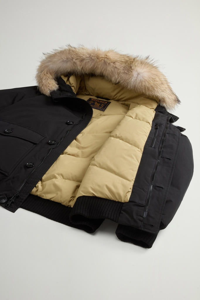Bomber Polar in Ramar Cloth imbottito con cappuccio<BR/> CFWOOU2238MRUT0001 BLK WOOLRICH 