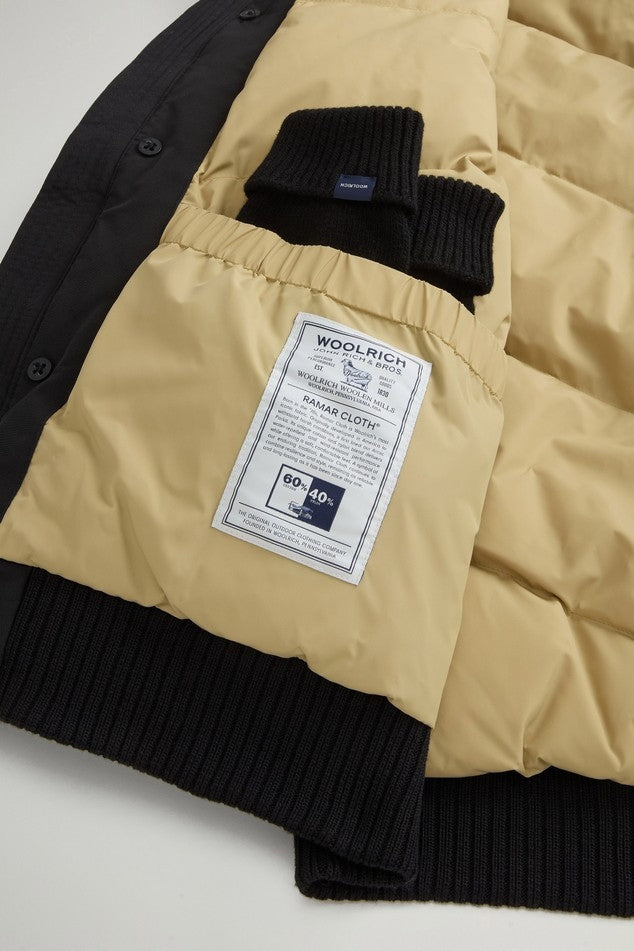 Bomber Polar in Ramar Cloth imbottito con cappuccio<BR/> CFWOOU2238MRUT0001 BLK WOOLRICH 
