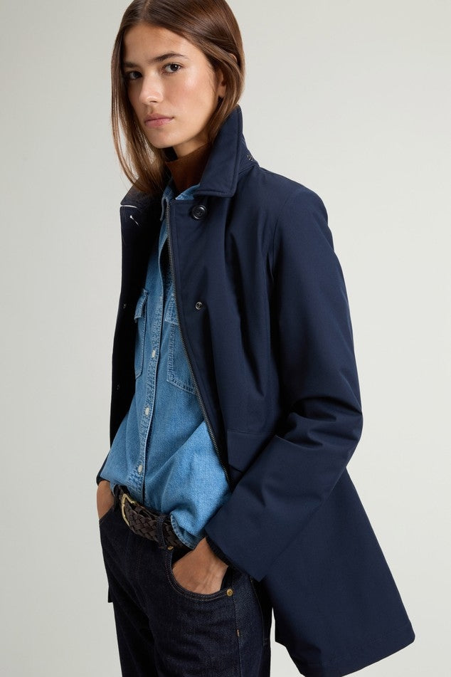 Cappotto in Light Stretch con cappuccio rimovibile<BR/> CFWWOU2203FRUT3342 3989 WOOLRICH 