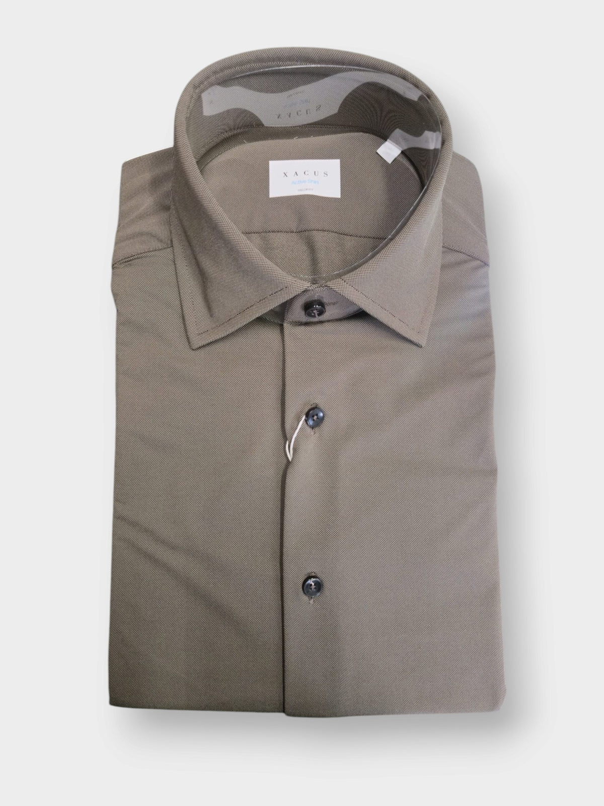 Camicia Collo Francese Piccolo Tinta Unita Twill marrone ACT53111460 093 XACUS 