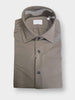 Camicia Collo Francese Piccolo Tinta Unita Twill marrone
