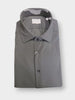 Camicia Collo Francese Piccolo Tinta Unita Twill Grigio