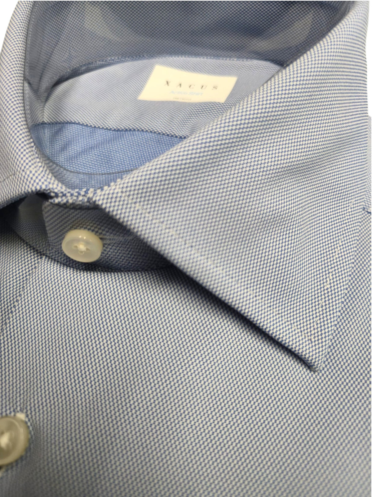 Camicia Collo Francese Piccolo Tinta Unita Armaturato Celeste ACT53131634 002 XACUS 