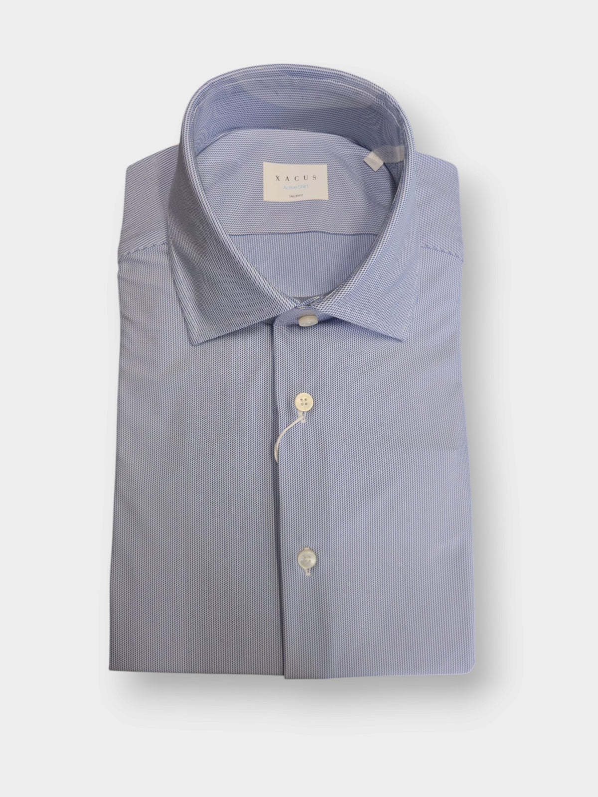 Camicia Collo Francese Piccolo Tinta Unita Armaturato Celeste ACT53131639 001 XACUS 