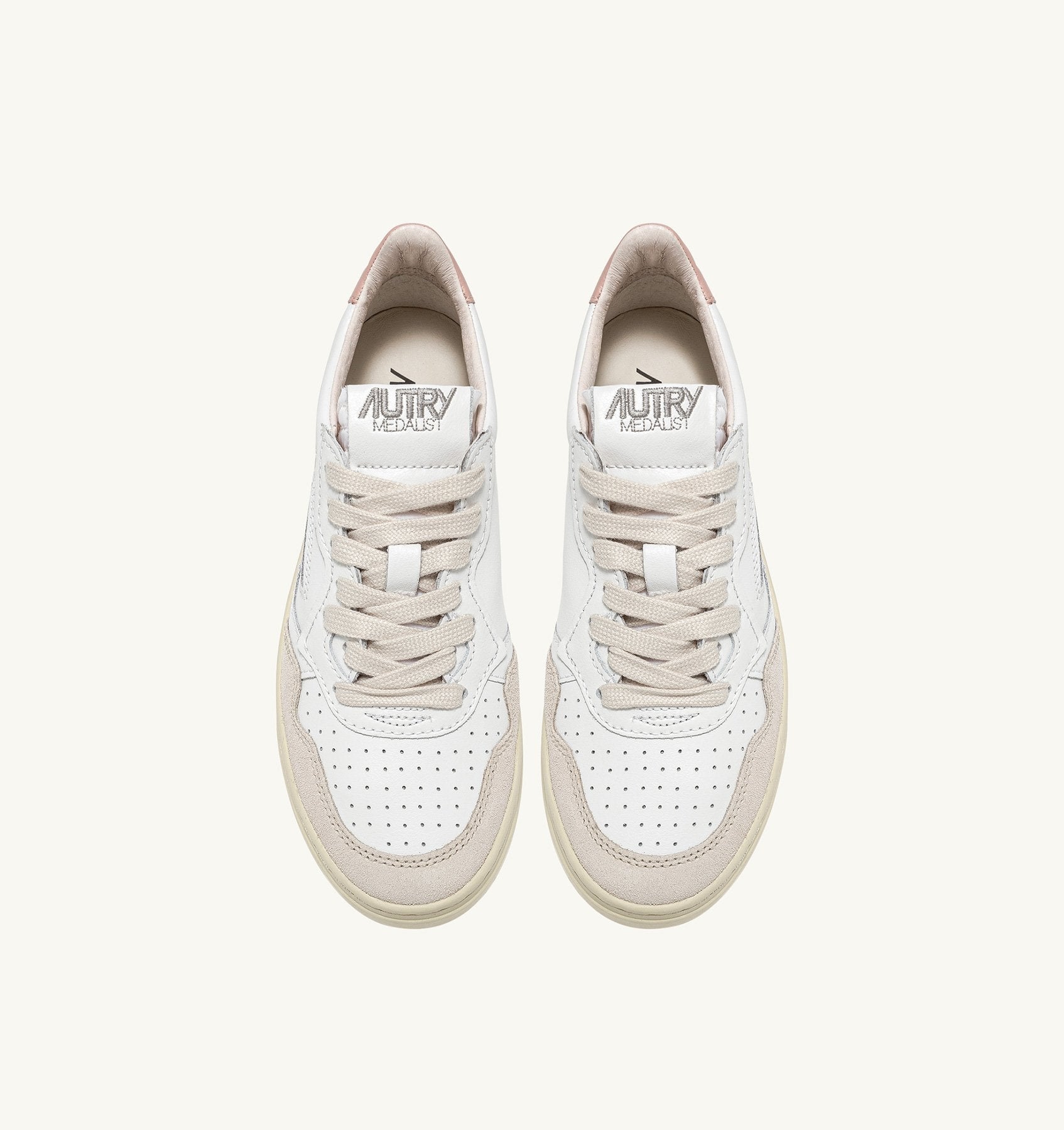 SNEAKERS MEDALIST LOW IN PELLE BIANCA E POWDER E SUEDE BEIGE  AULWLS37 AUTRY ACTION SHOES