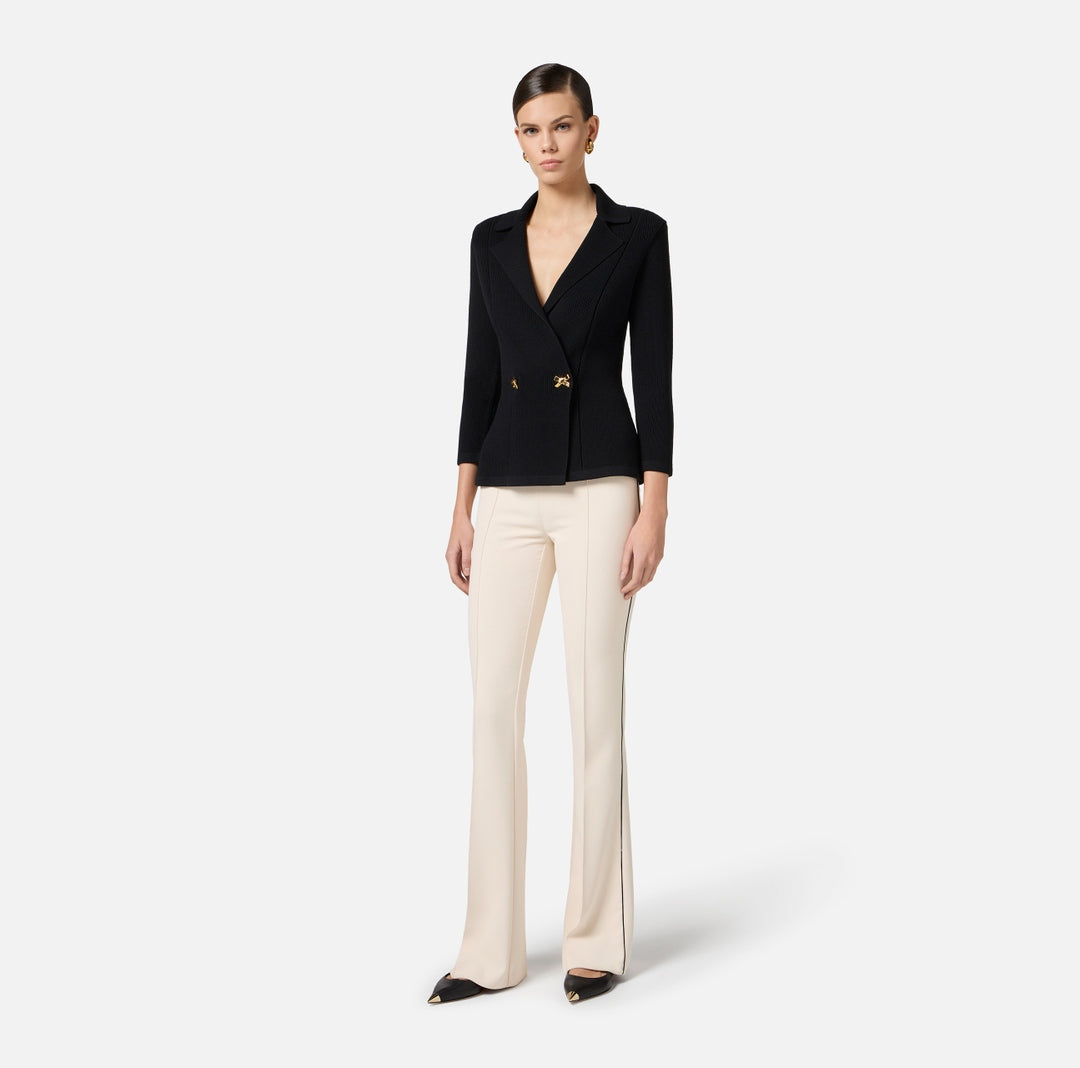 Blazer donna in maglia con fiocchi gioiello MK64S51E2 110 ELISABETTA FRANCHI 