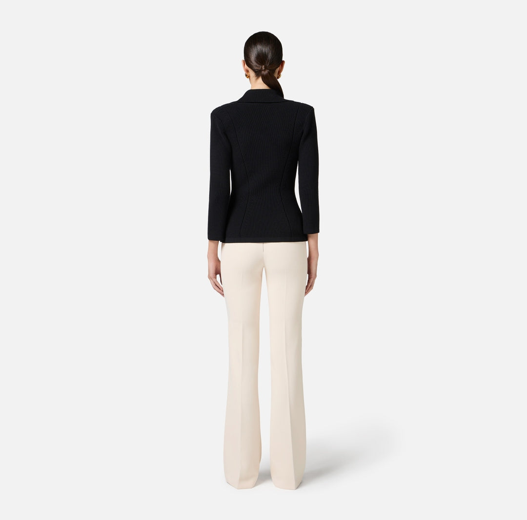 Blazer donna in maglia con fiocchi gioiello MK64S51E2 110 ELISABETTA FRANCHI 