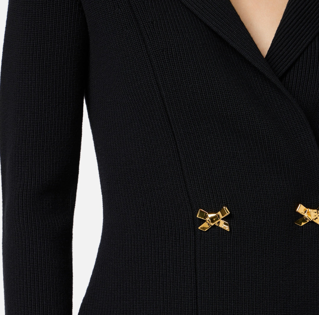 Blazer donna in maglia con fiocchi gioiello MK64S51E2 110 ELISABETTA FRANCHI 