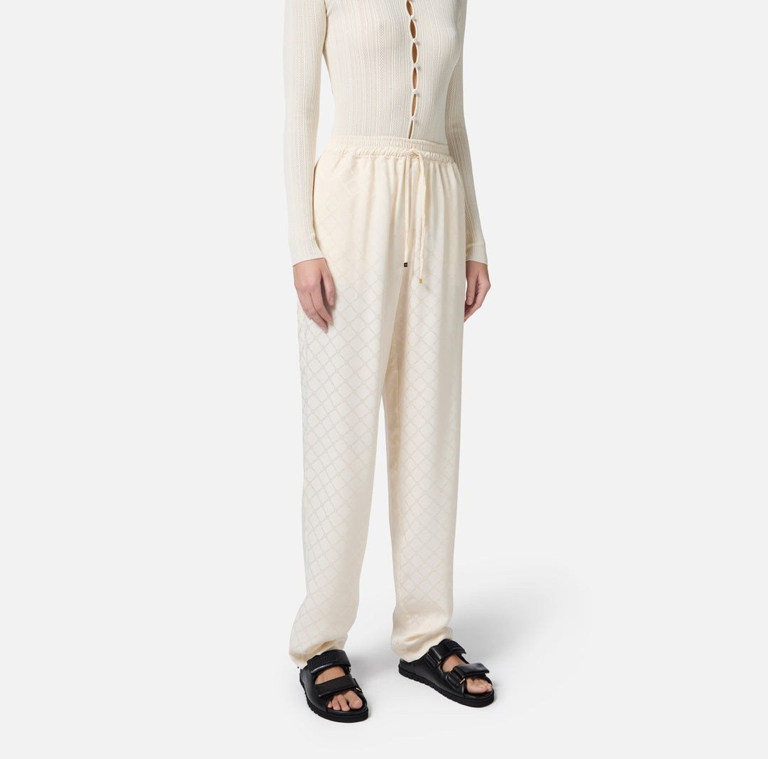 Joggers in satin con losanga jacquard PA09152E2 193 ELISABETTA FRANCHI 